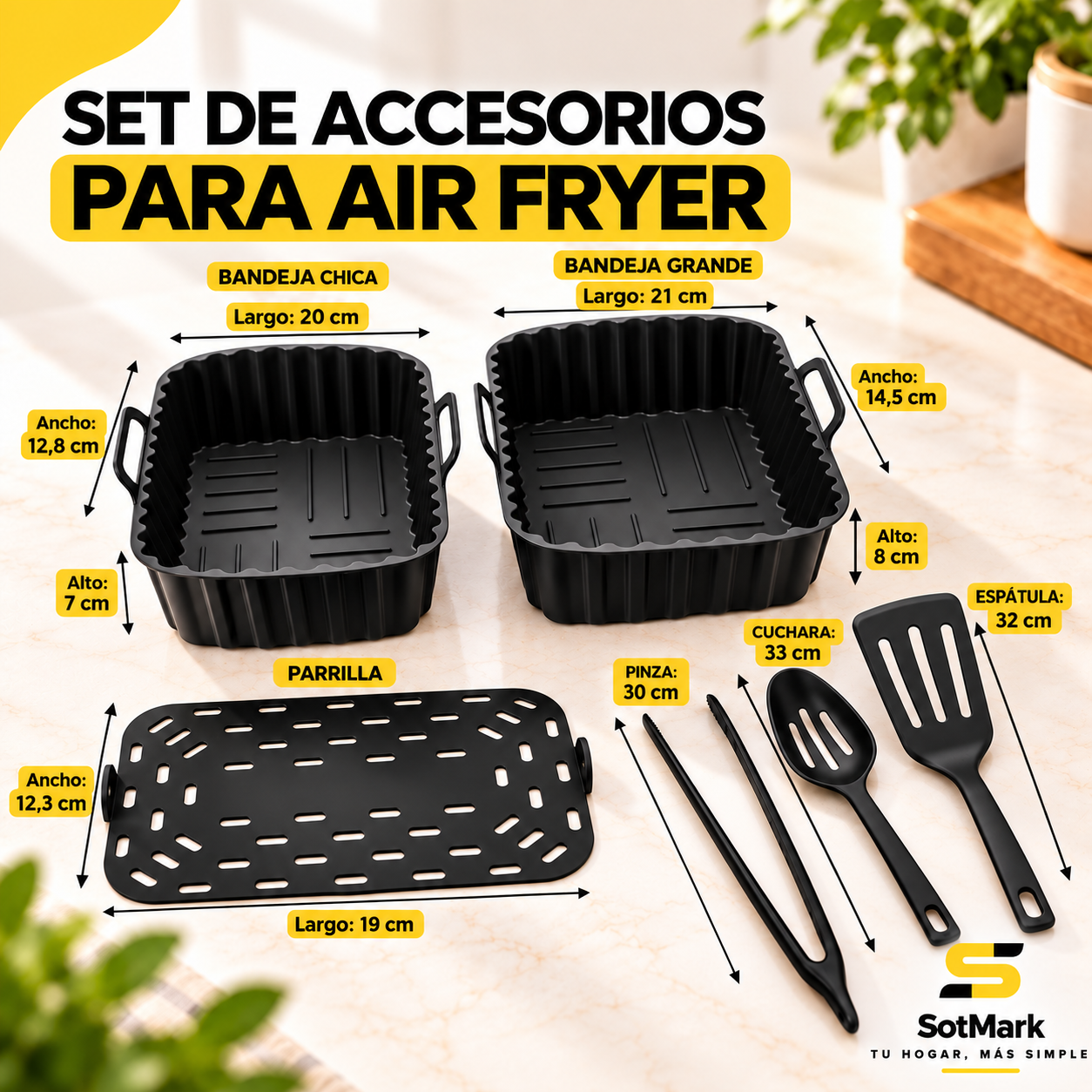 Especificaciones y medidas del set